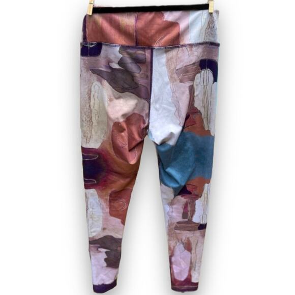 AZ I AM High Waist Full-Length Leggings - Purple Multi - M - Picture 3 of 5